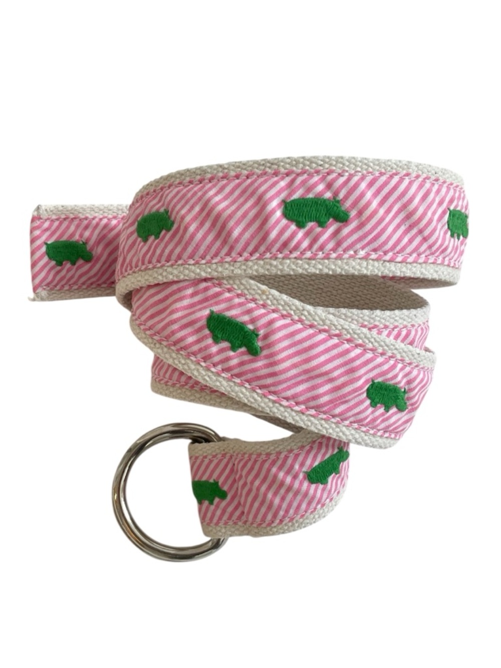 J Crew Vintage Preppy Belt Pink Green Academia Clueless Rich Girl Size M L